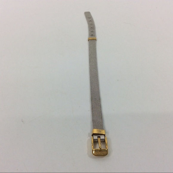 Rustic Cuff Silver Mesh Bracelet Gold Buckle And Trim - Picture 3 of 7